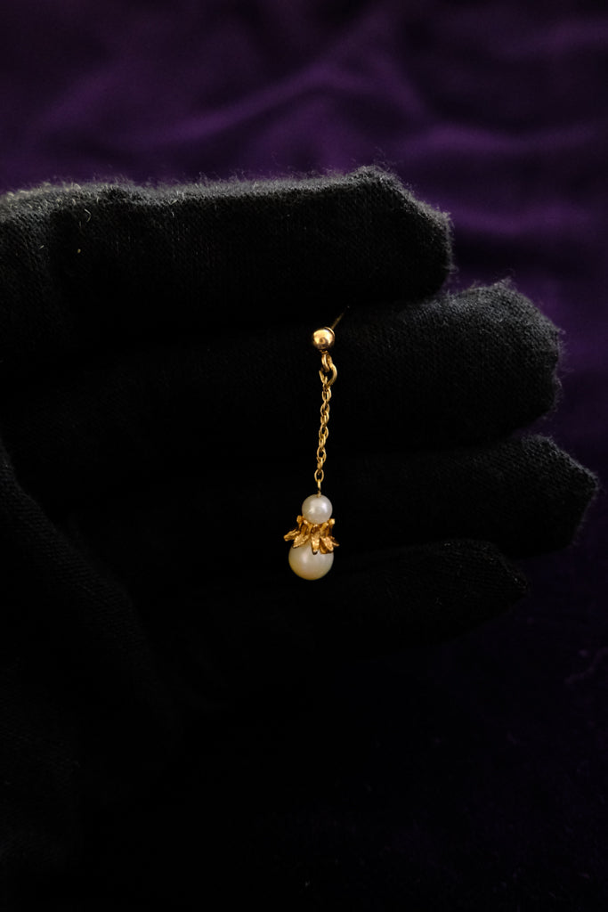 14k Gold Pearl Earrings