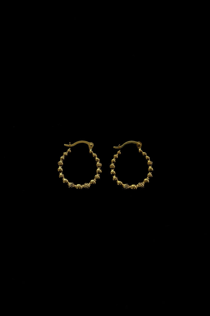 10k Yellow Gold Bead Ball Hoops