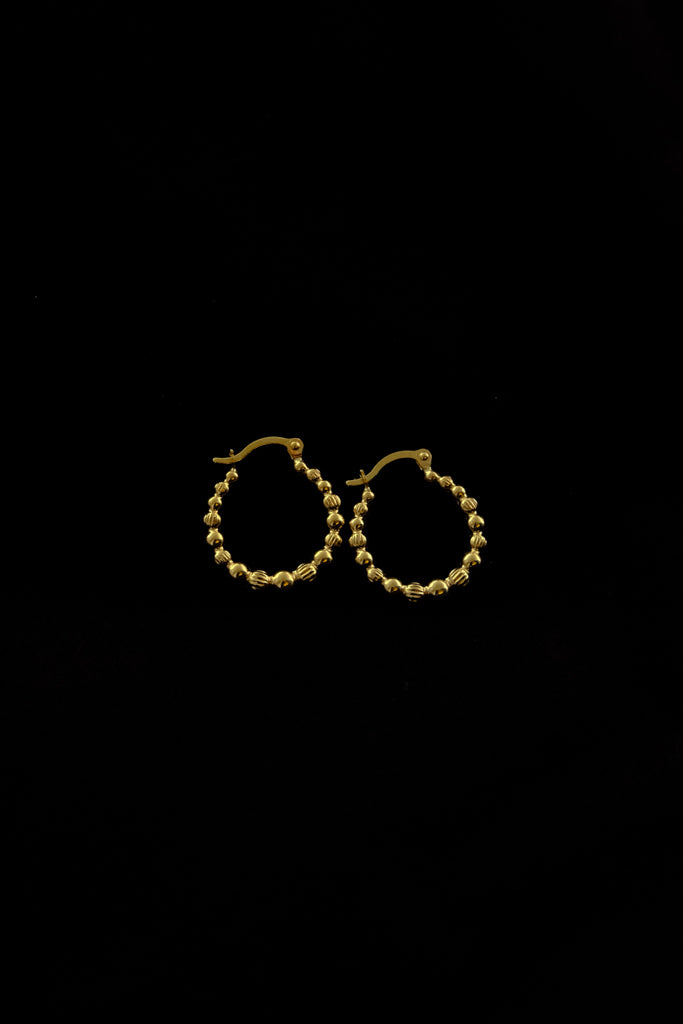 10k Yellow Gold Bead Ball Hoops