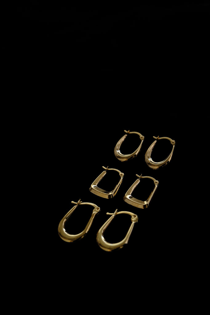 10k Yellow Gold Medium Hoops Earrings
