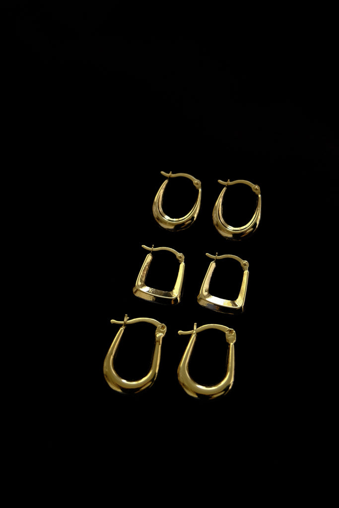 10k Yellow Gold Small Twist Cut Hoops