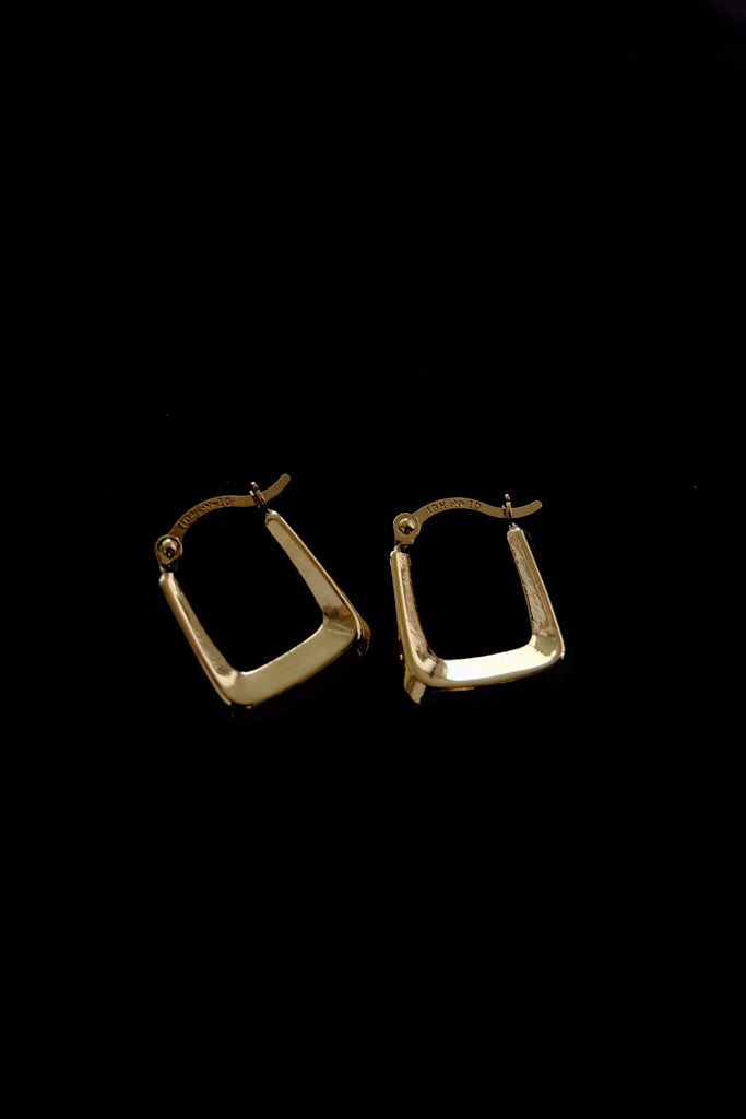 10k Yellow Gold Small Twist Cut Hoops