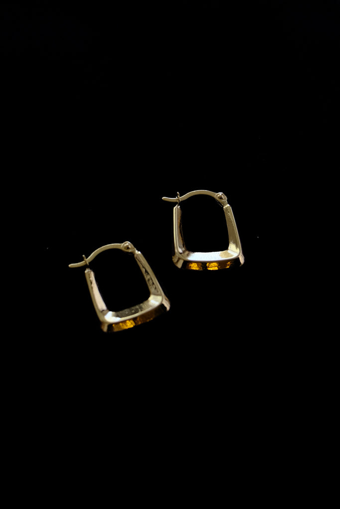 10k Yellow Gold Small Twist Cut Hoops