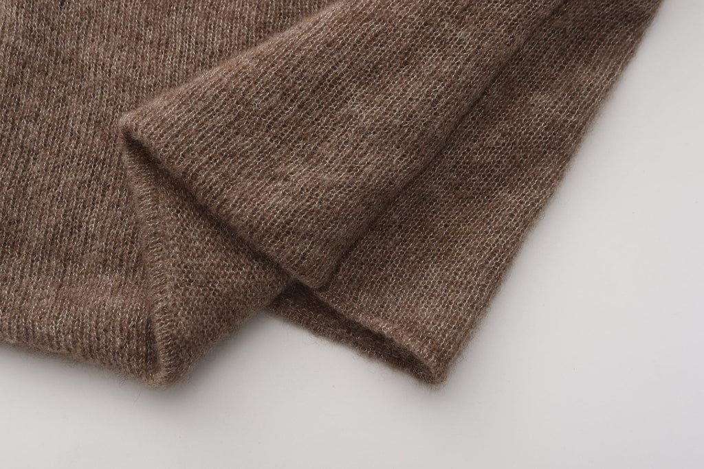 "RUOHAN" BROWN KNIT COMINO TOP