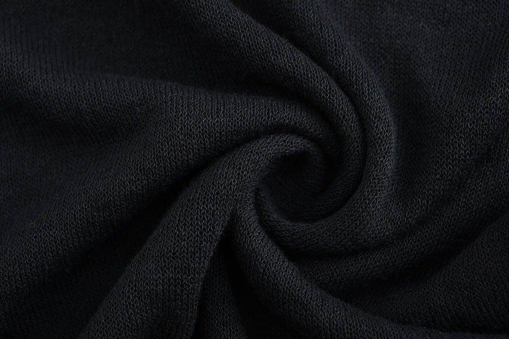 "RUOHAN" Black Knit Slip Top
