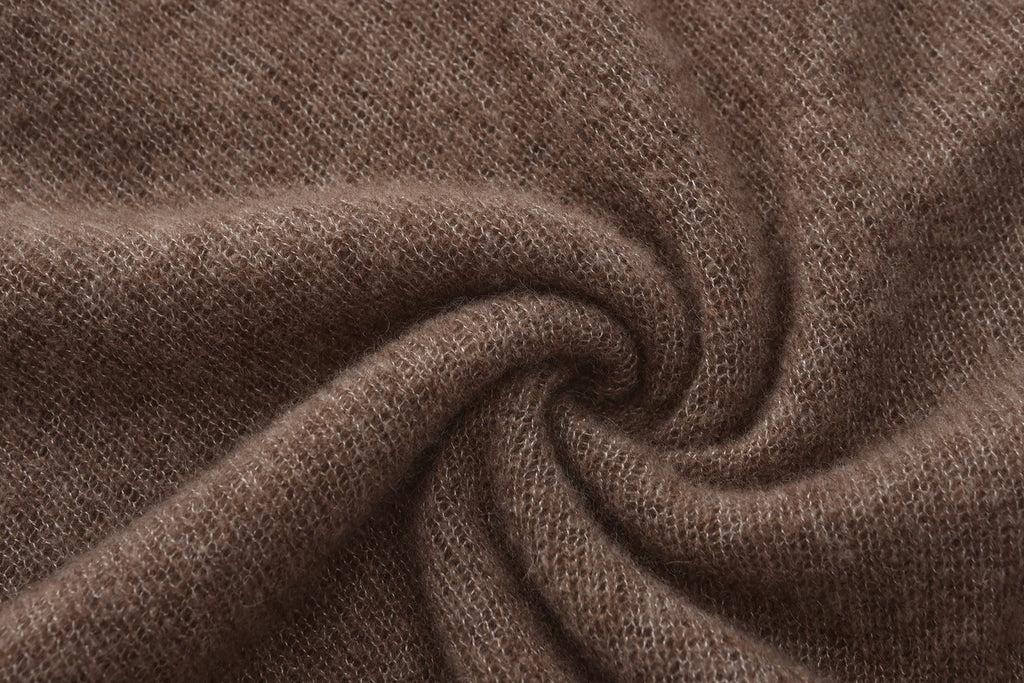 "RUOHAN" BROWN KNIT DRIP CAPE