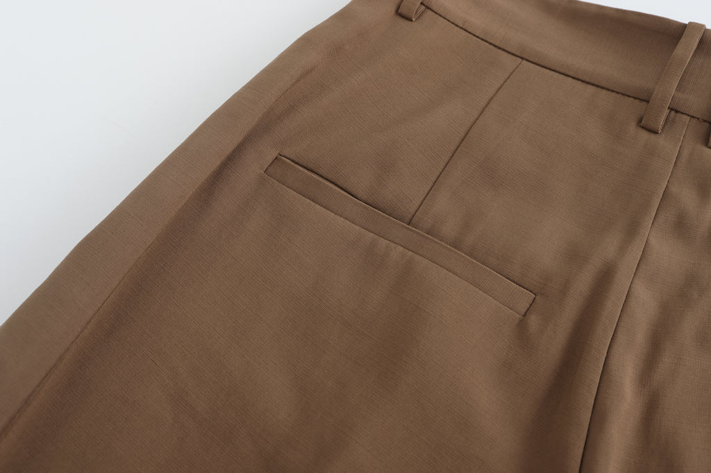 "RUOHAN" Tan Suit Pants