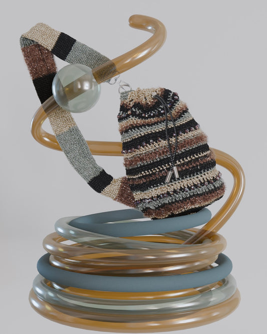 Hand Knitting Shoulder Bag 01