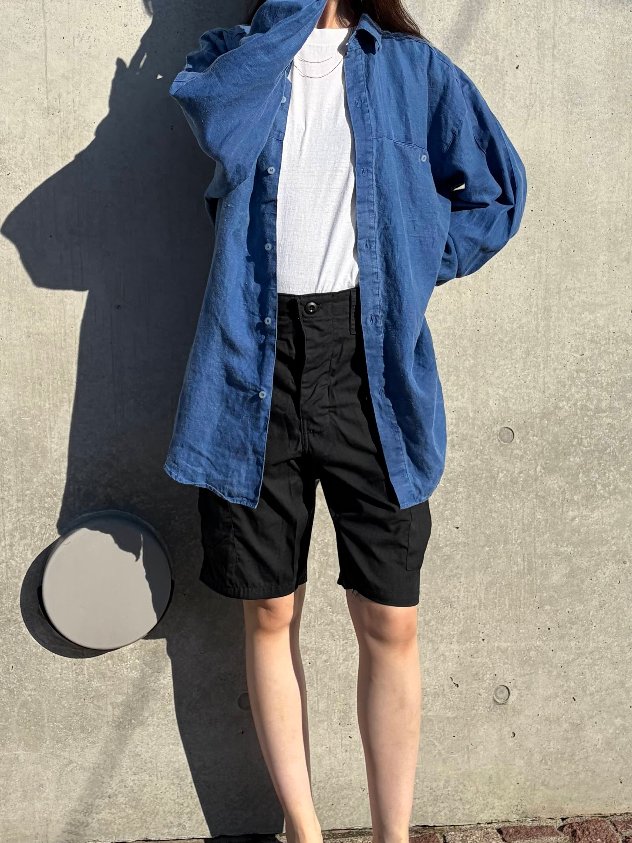 "GOOUCH" 100% Linen L/S Shirt - Blue
