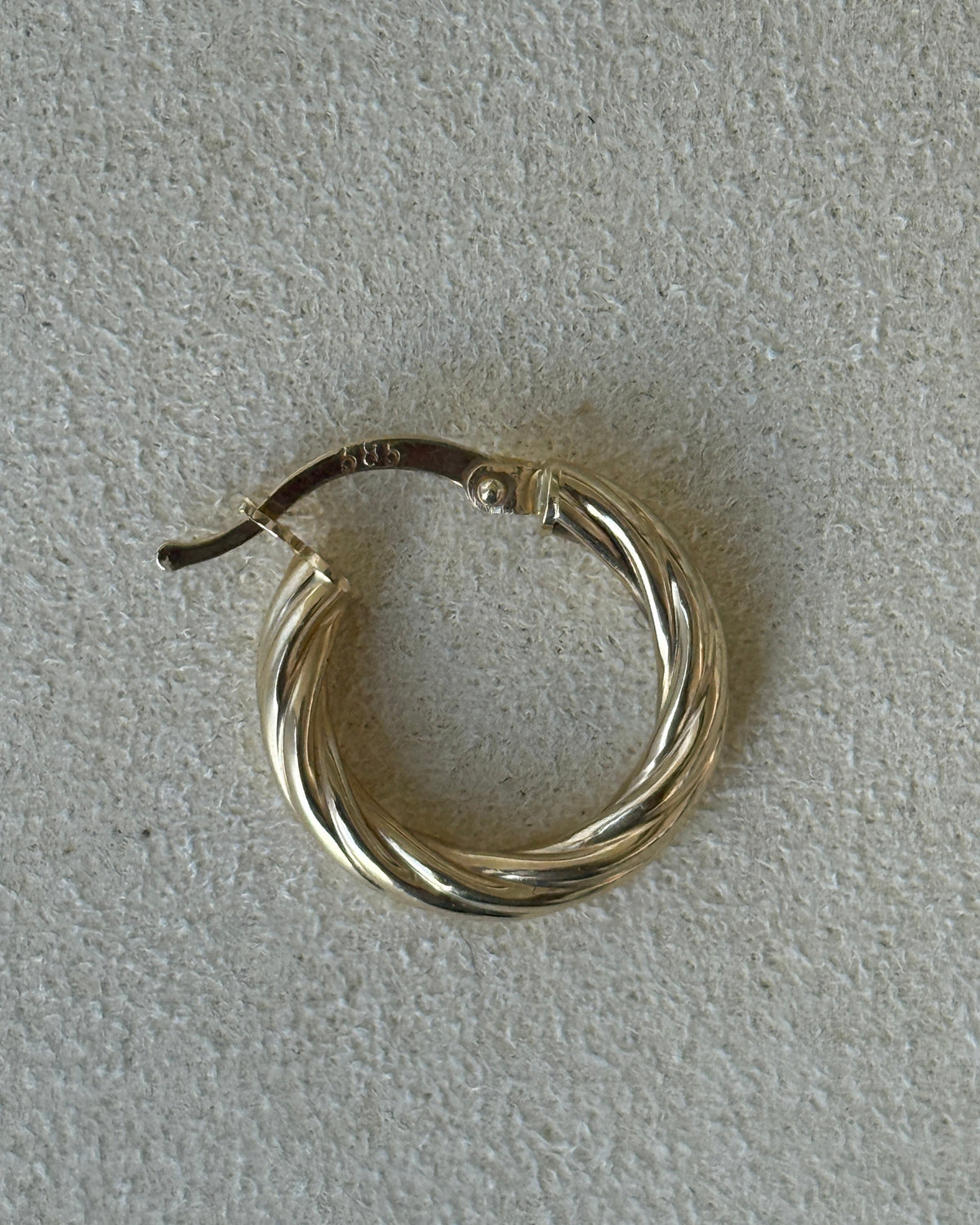 14K Gold Twisted Hoop Earrings (GDE-25SS009)
