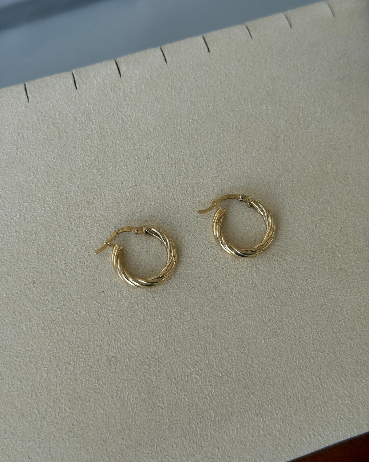 14K Gold Twisted Hoop Earrings (GDE-25SS009)