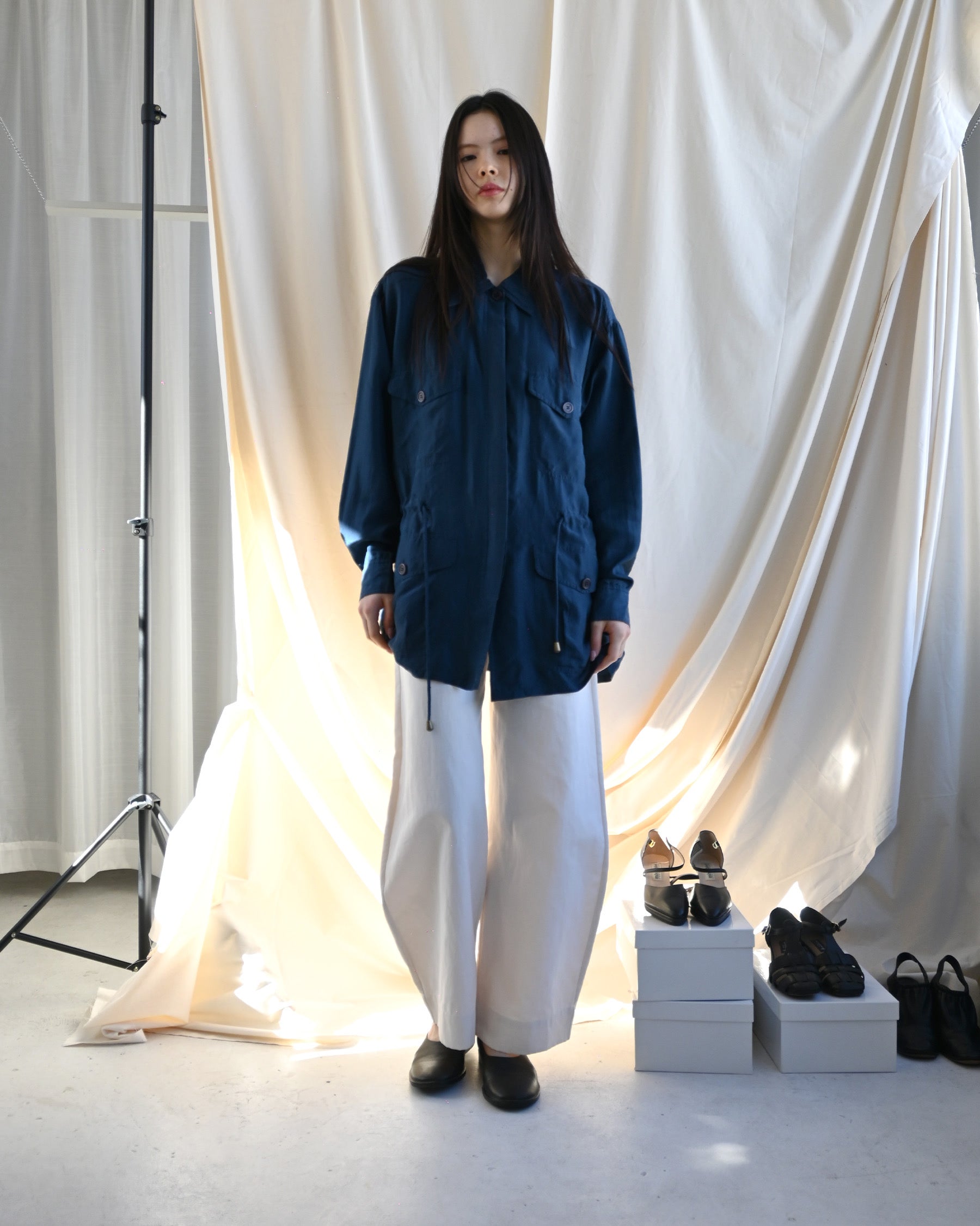 100% Silk Blue Shirt