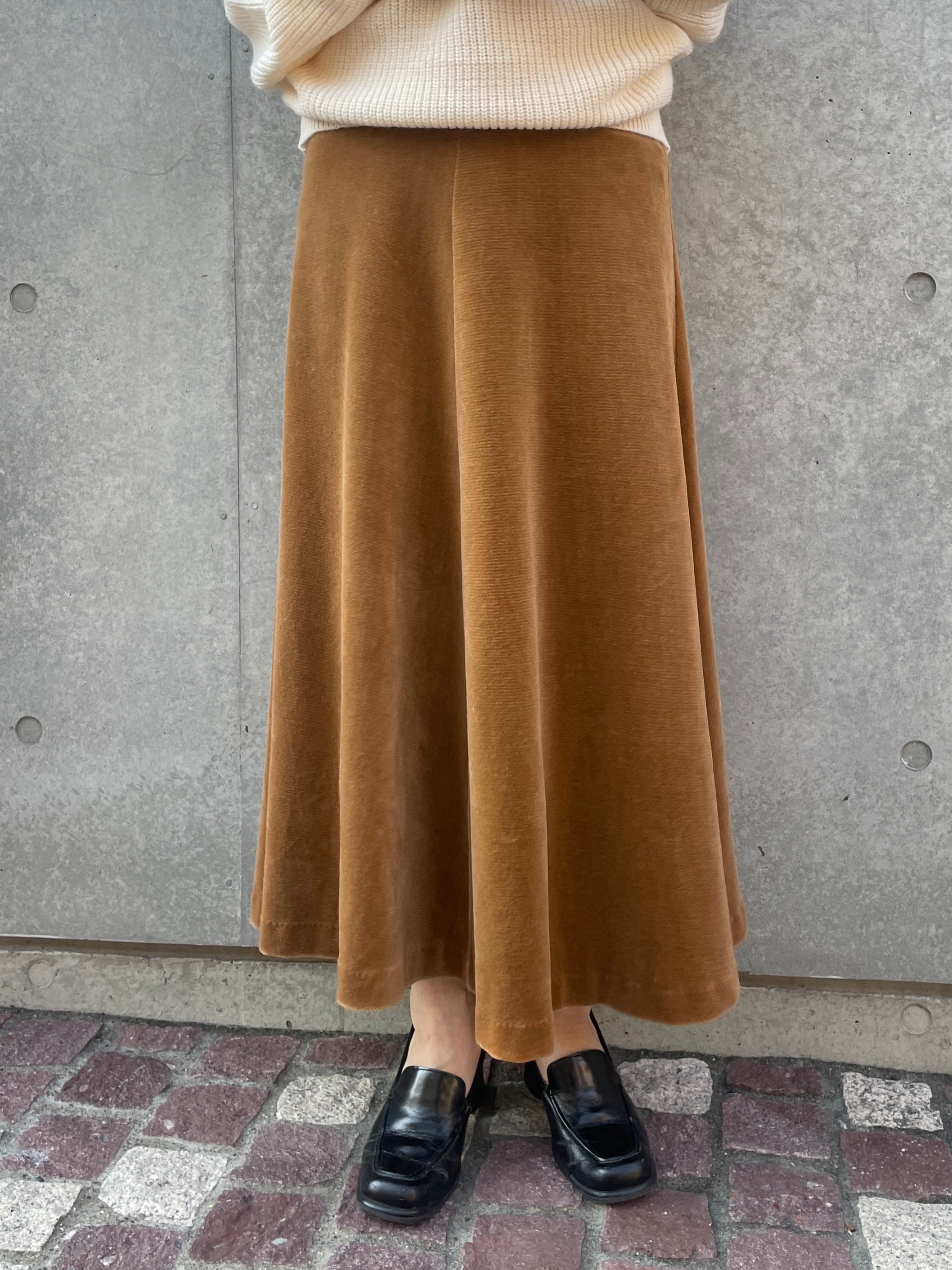 Velour Skirt - Brown