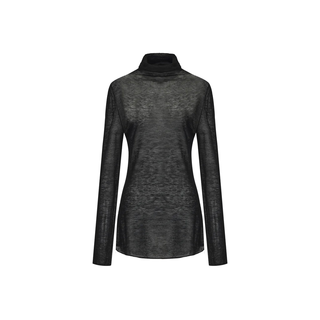 BLACK FROST TURTLE NECK TOP