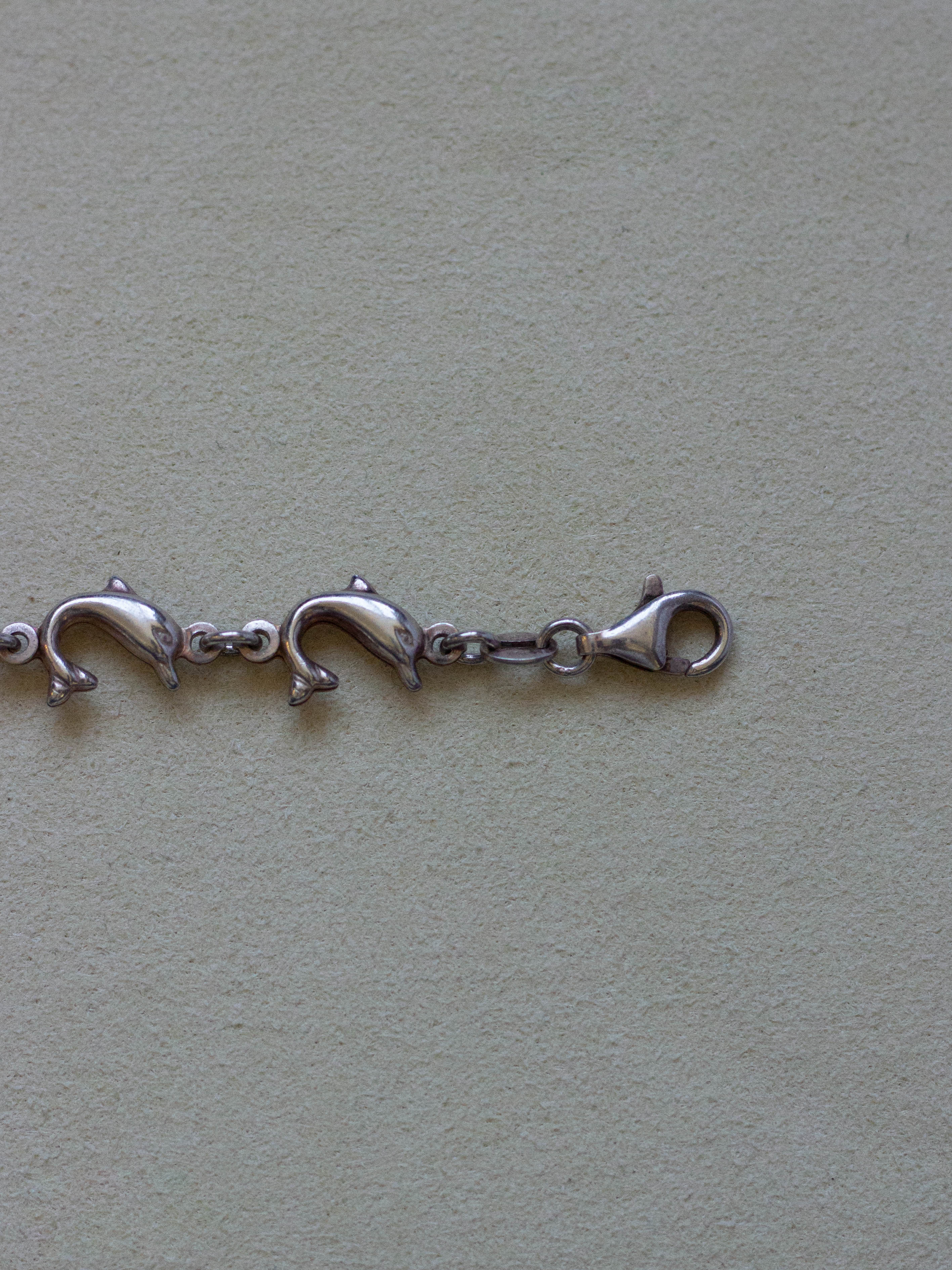 Silver Dolphin Link Bracelet (SVBL-25SS007)
