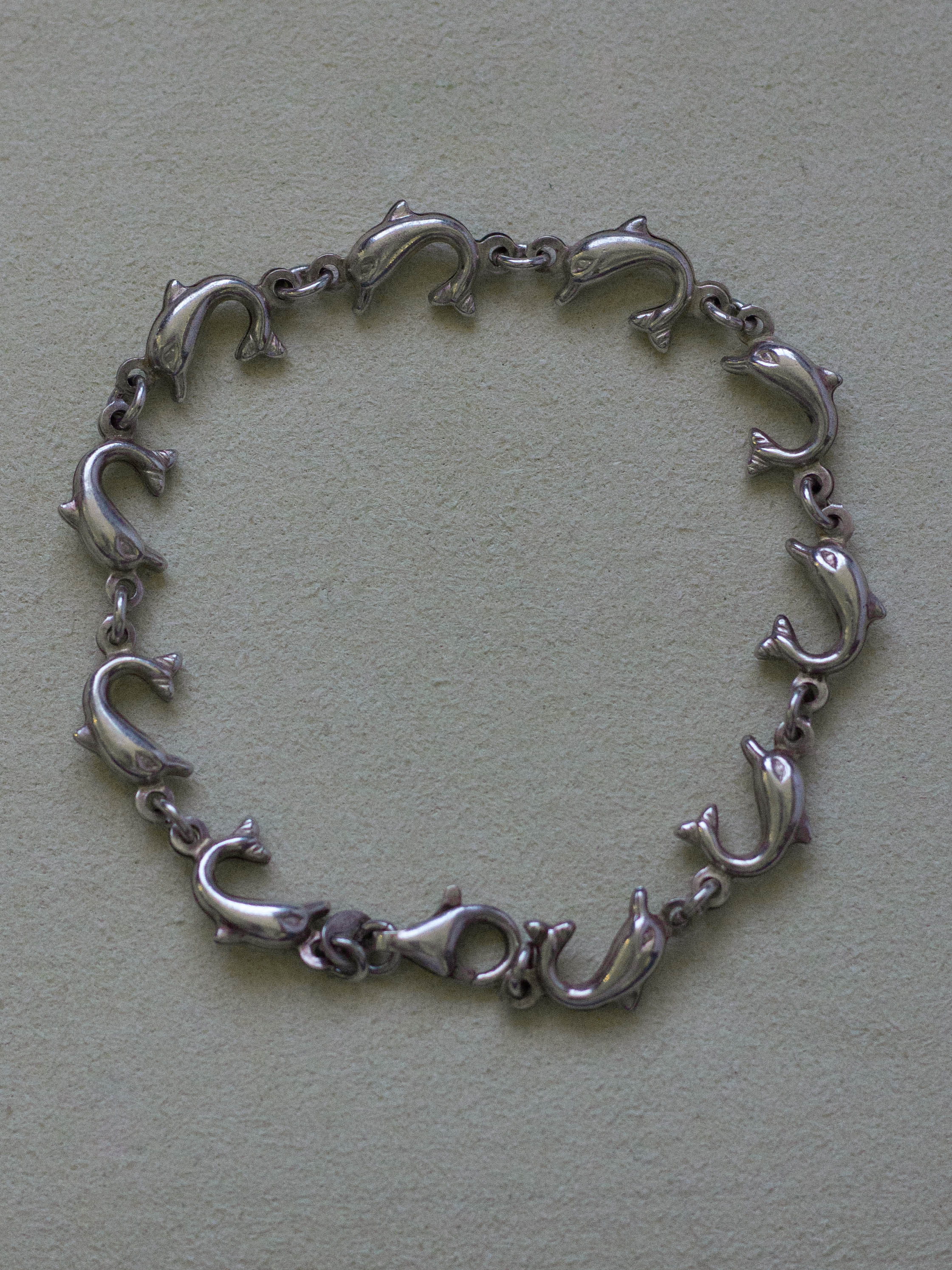 Silver Dolphin Link Bracelet (SVBL-25SS007)