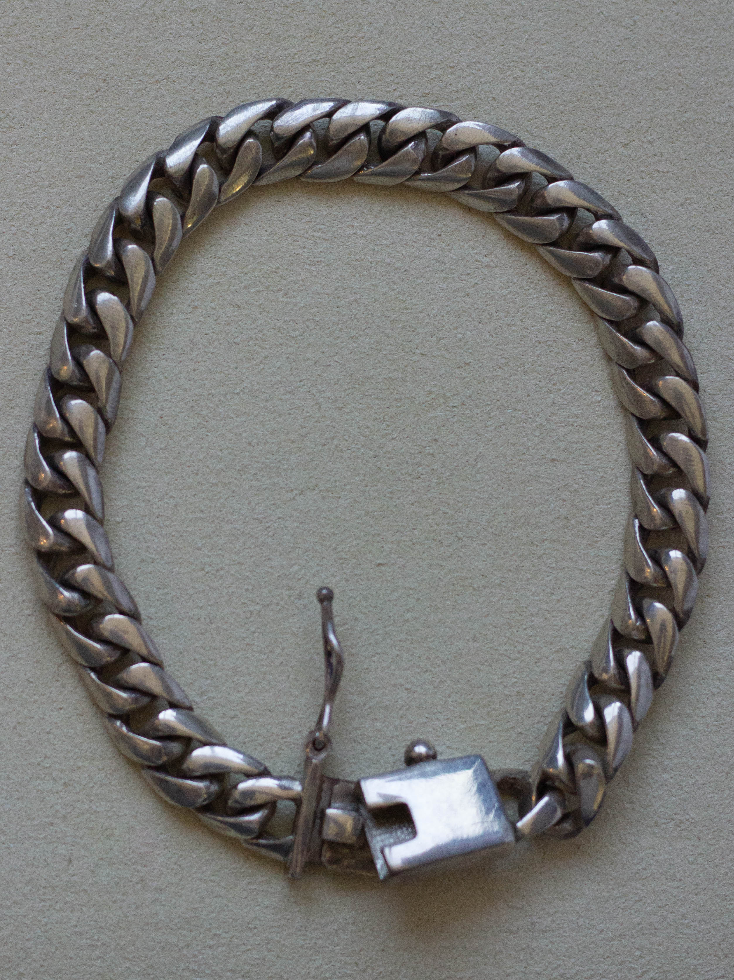 Sterling Silver Flat Cuban Link Bracelet (SVBL08)