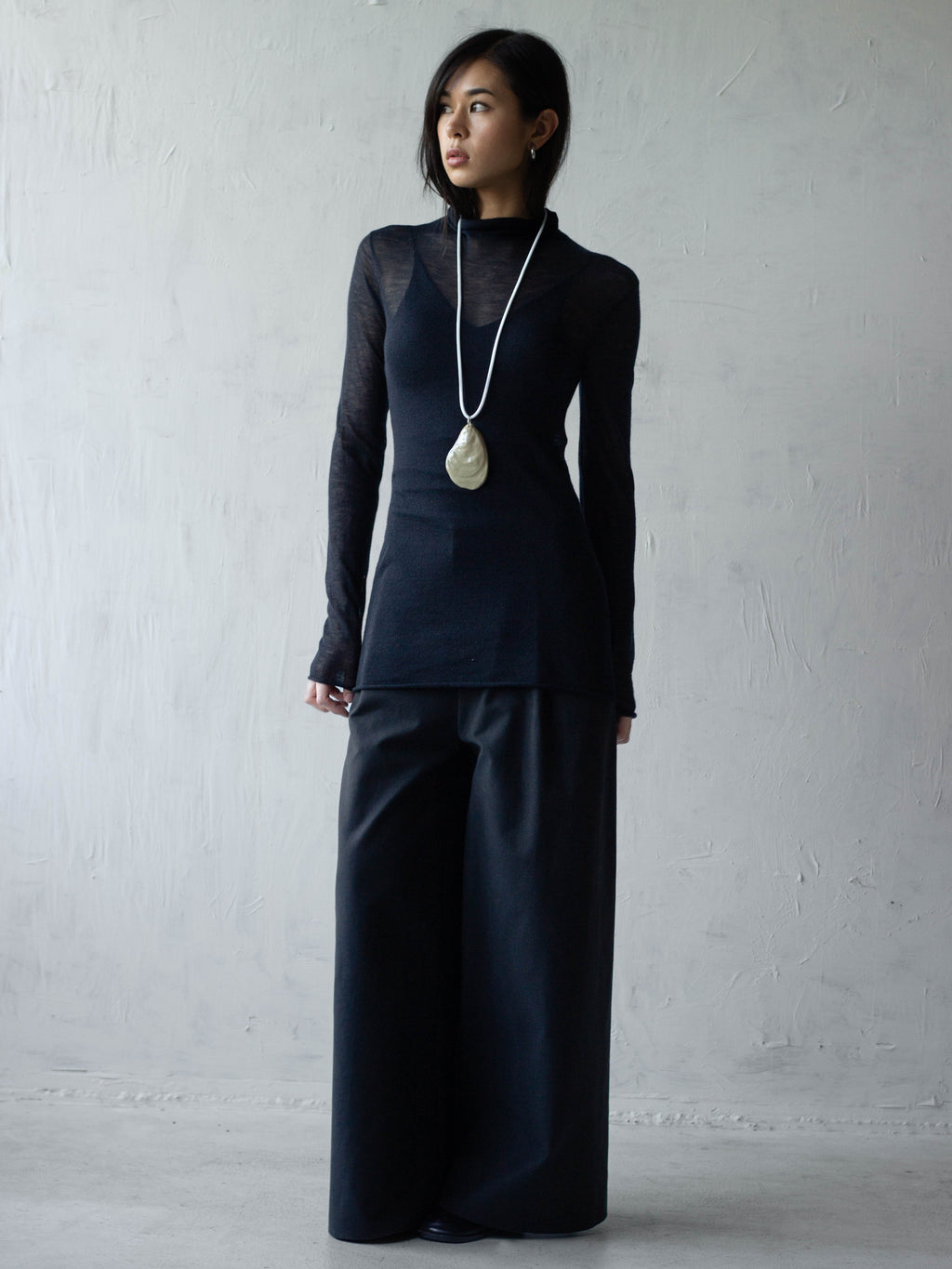 BLACK FROST TURTLE NECK TOP