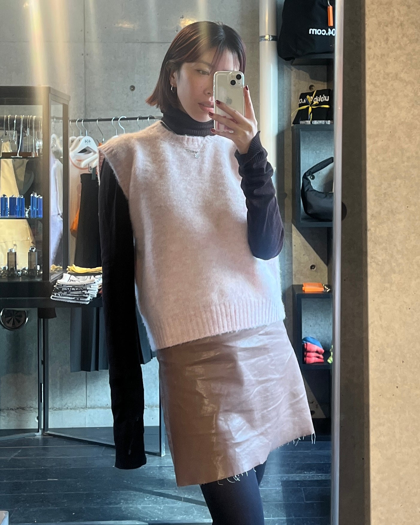 404 Shaggy Dog Crew Neck Vest - Pink