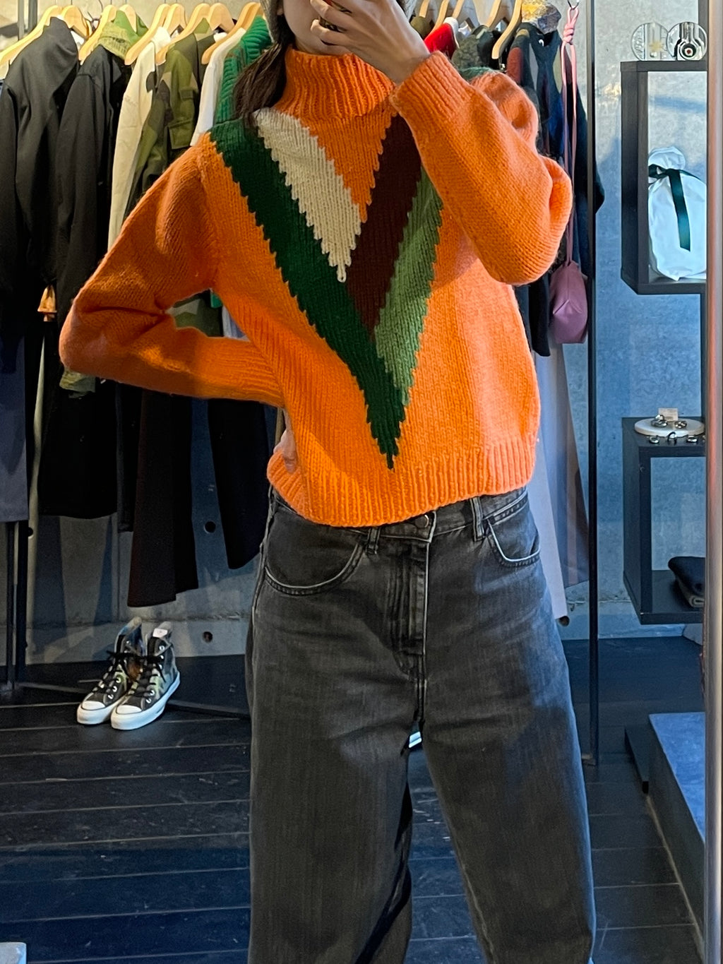 80s Wool Patterned Sweater