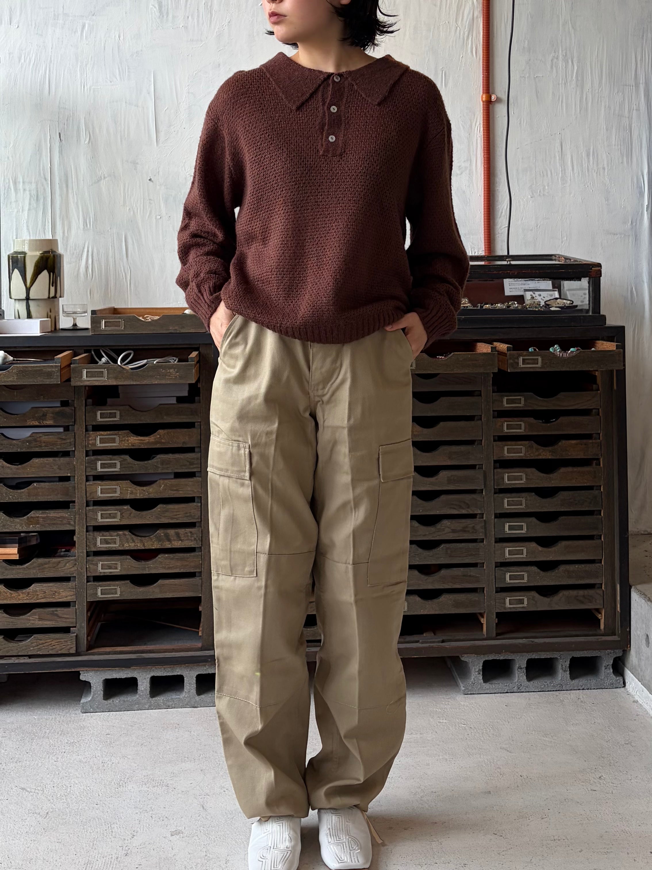 US Cotton x Poly 6 Pockets Pants  Beige