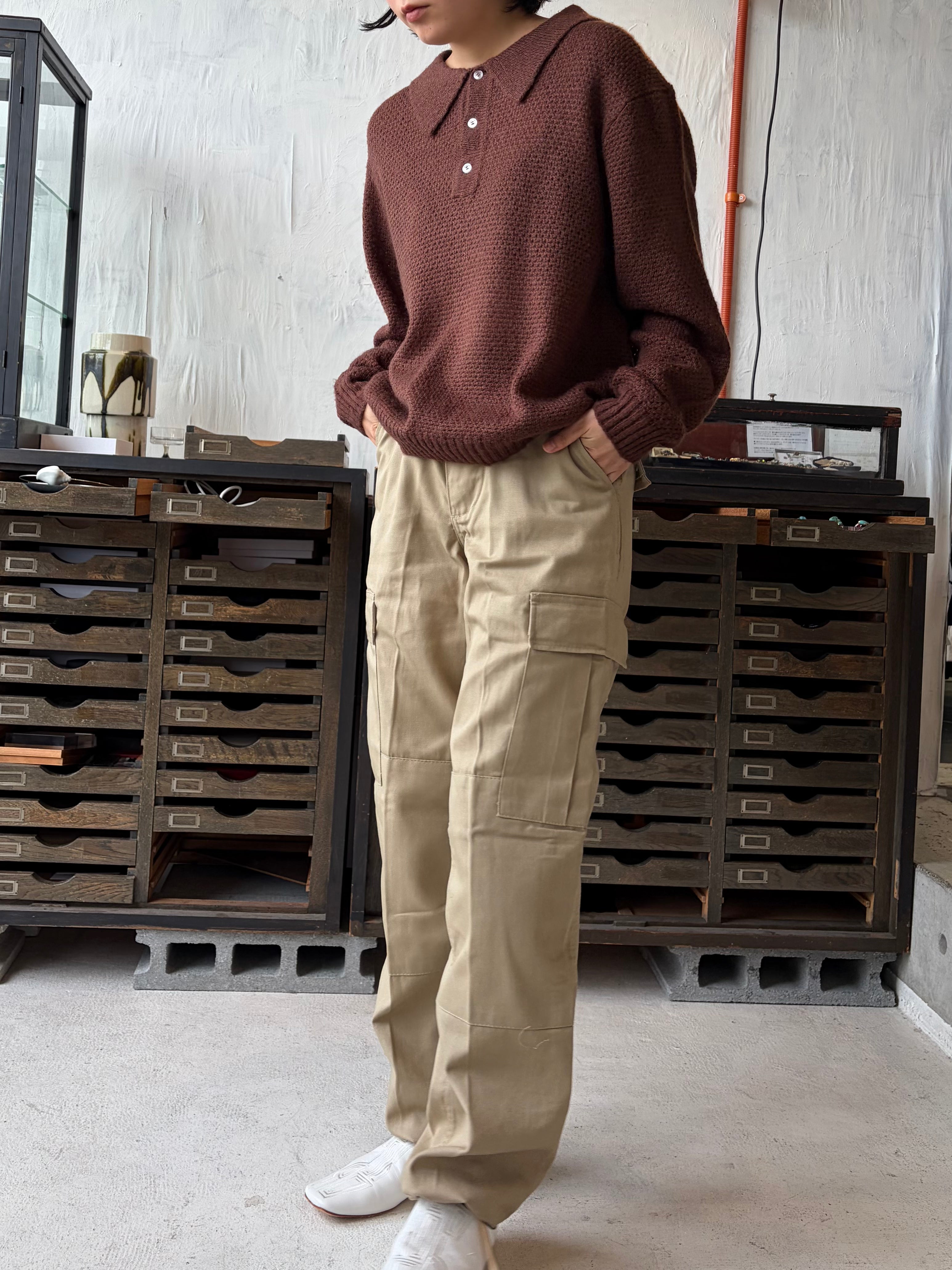 US Cotton x Poly 6 Pockets Pants  Beige