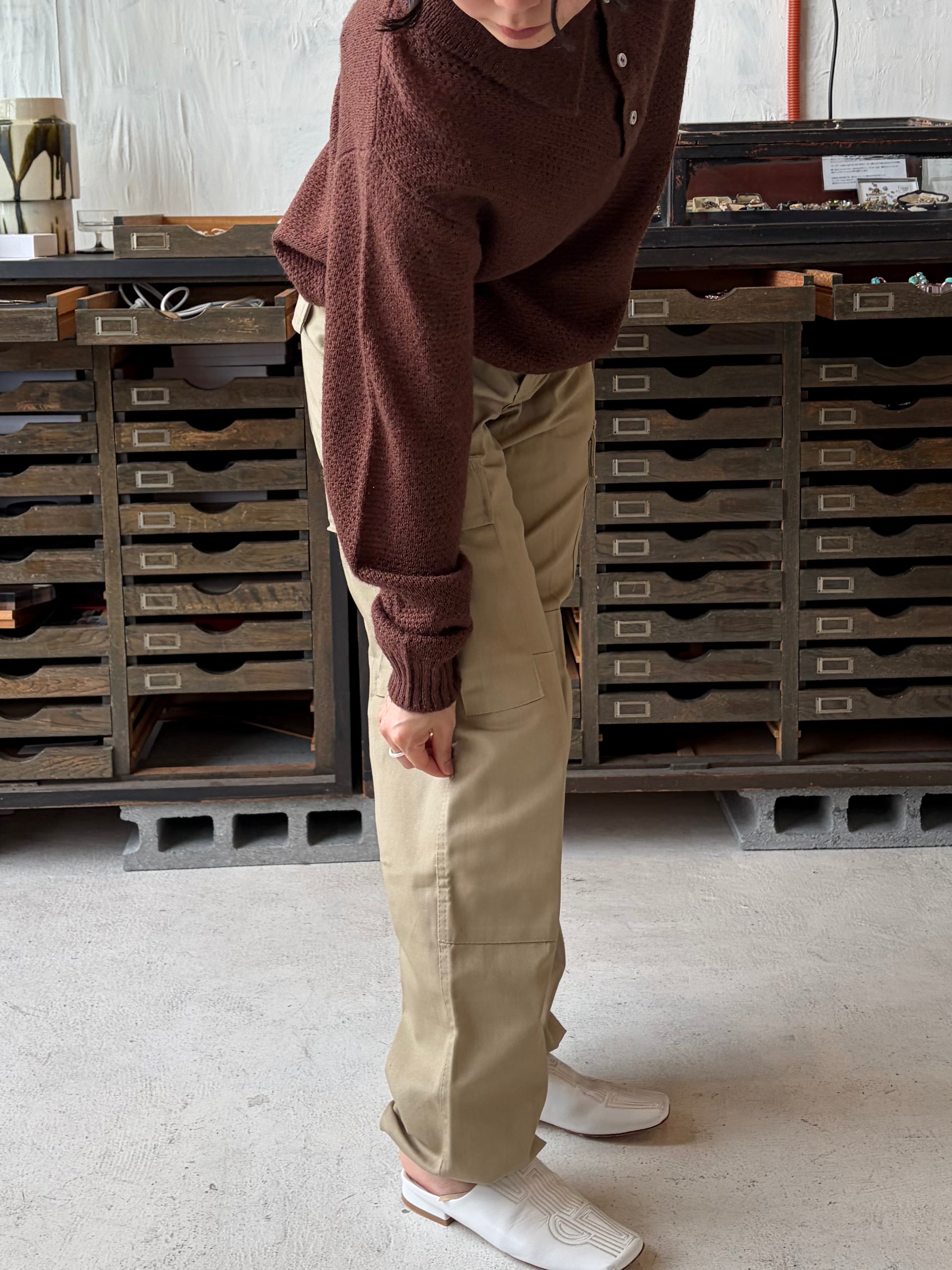 US Cotton x Poly 6 Pockets Pants  Beige