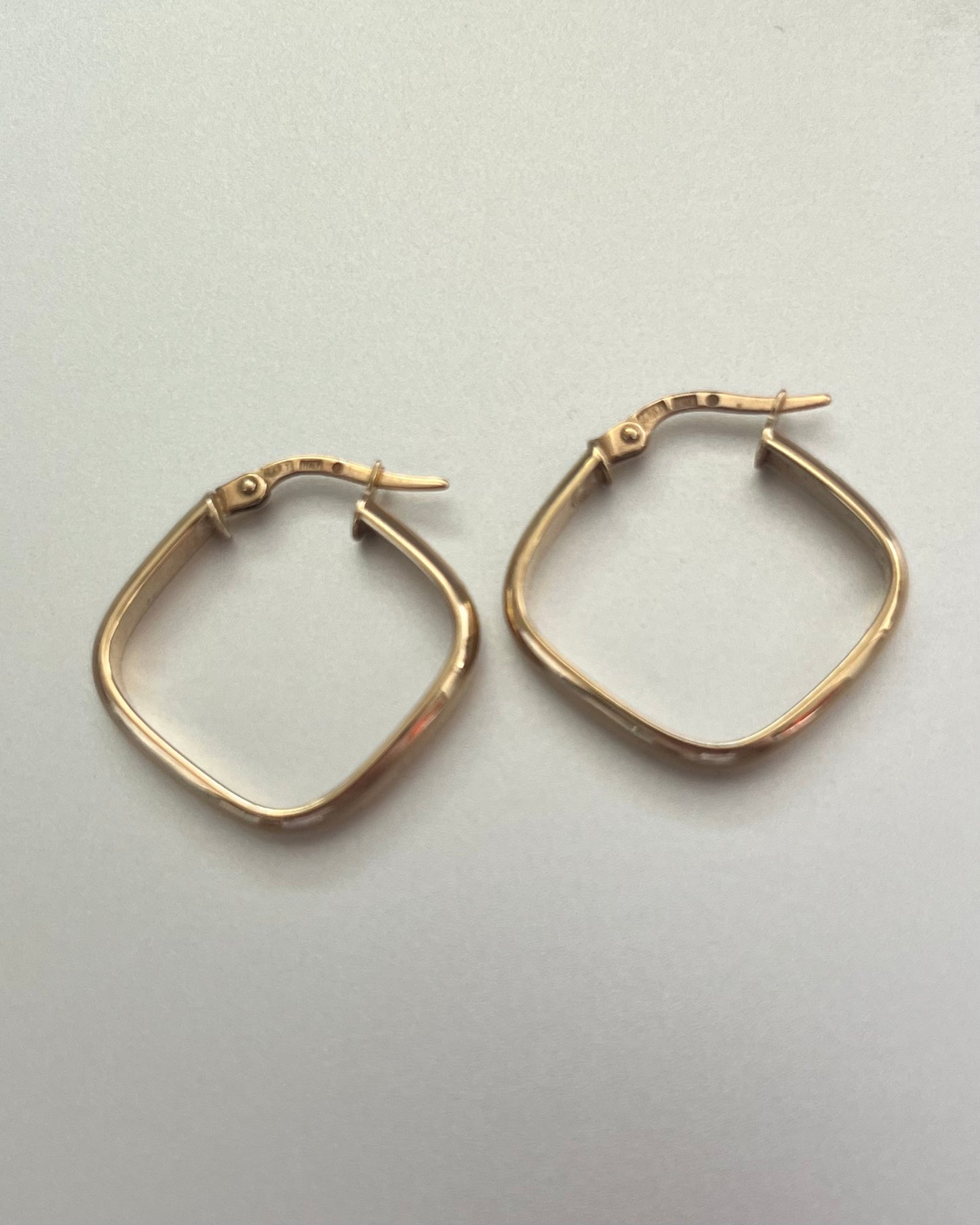 14K Square Gold Hoops