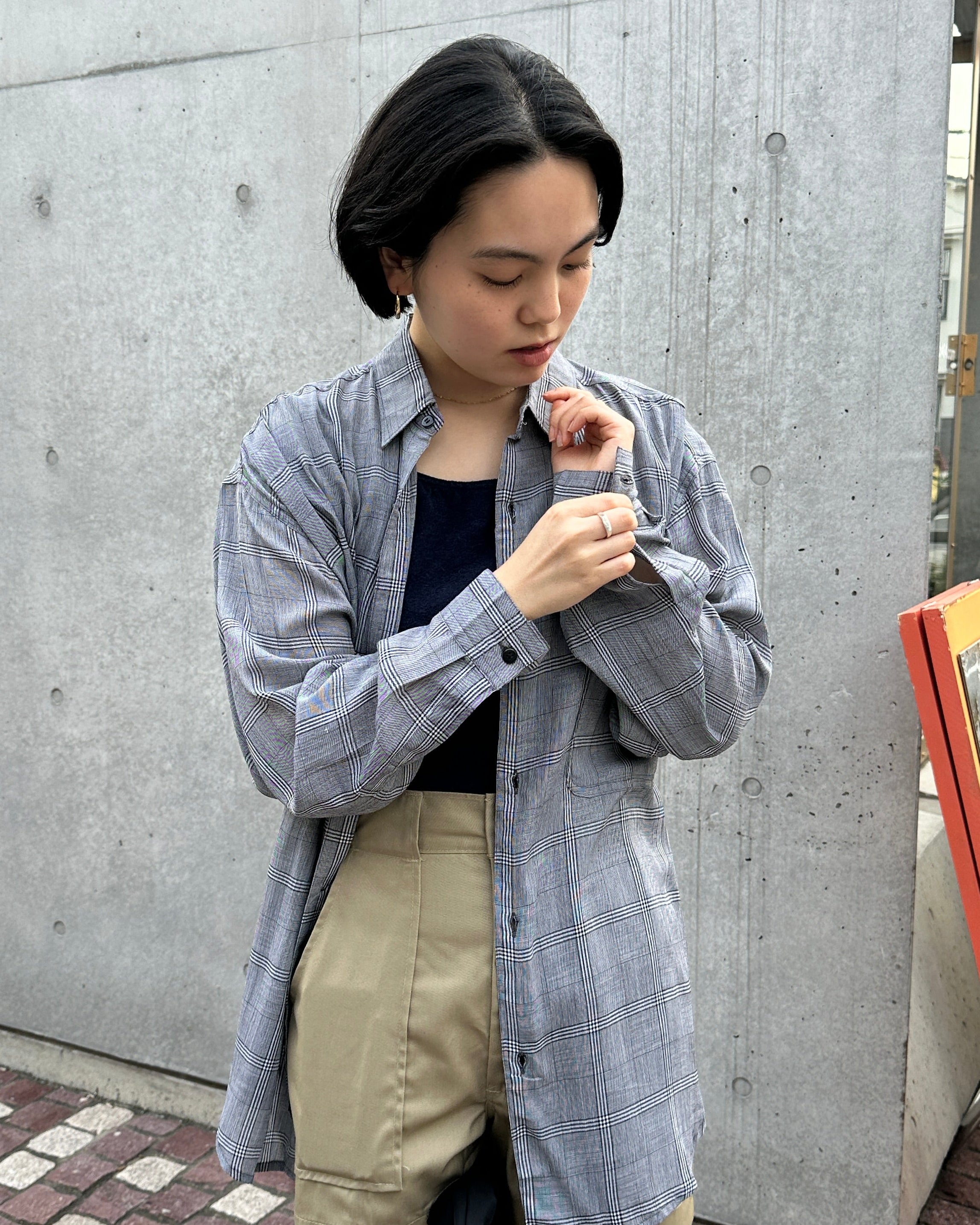"GOOUCH" 100% Viscose Sheer L/S Shirt