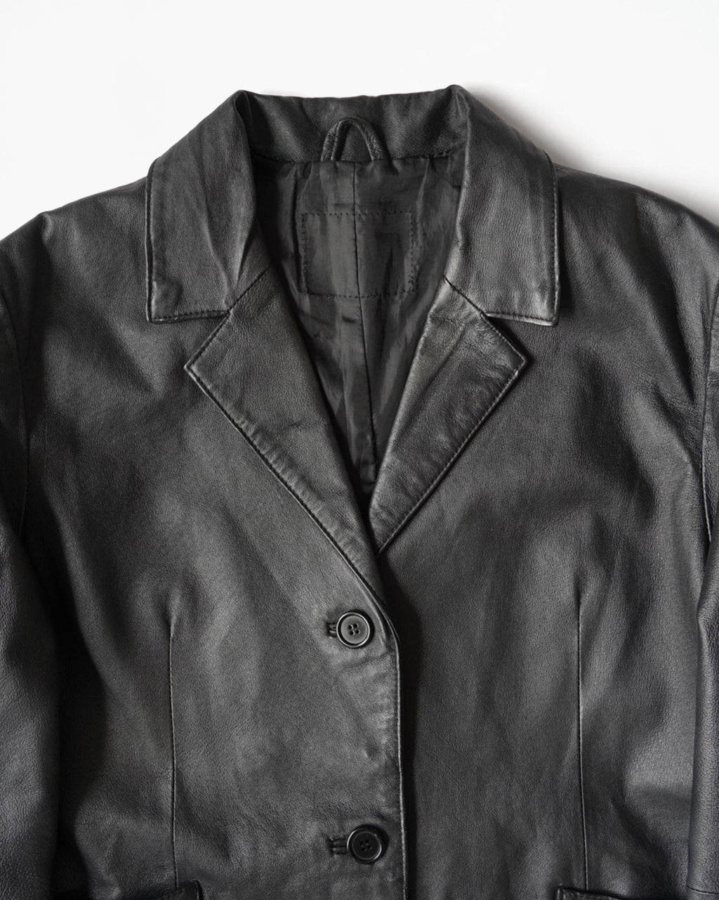 80~90's Longline Leather Tailored Jacket