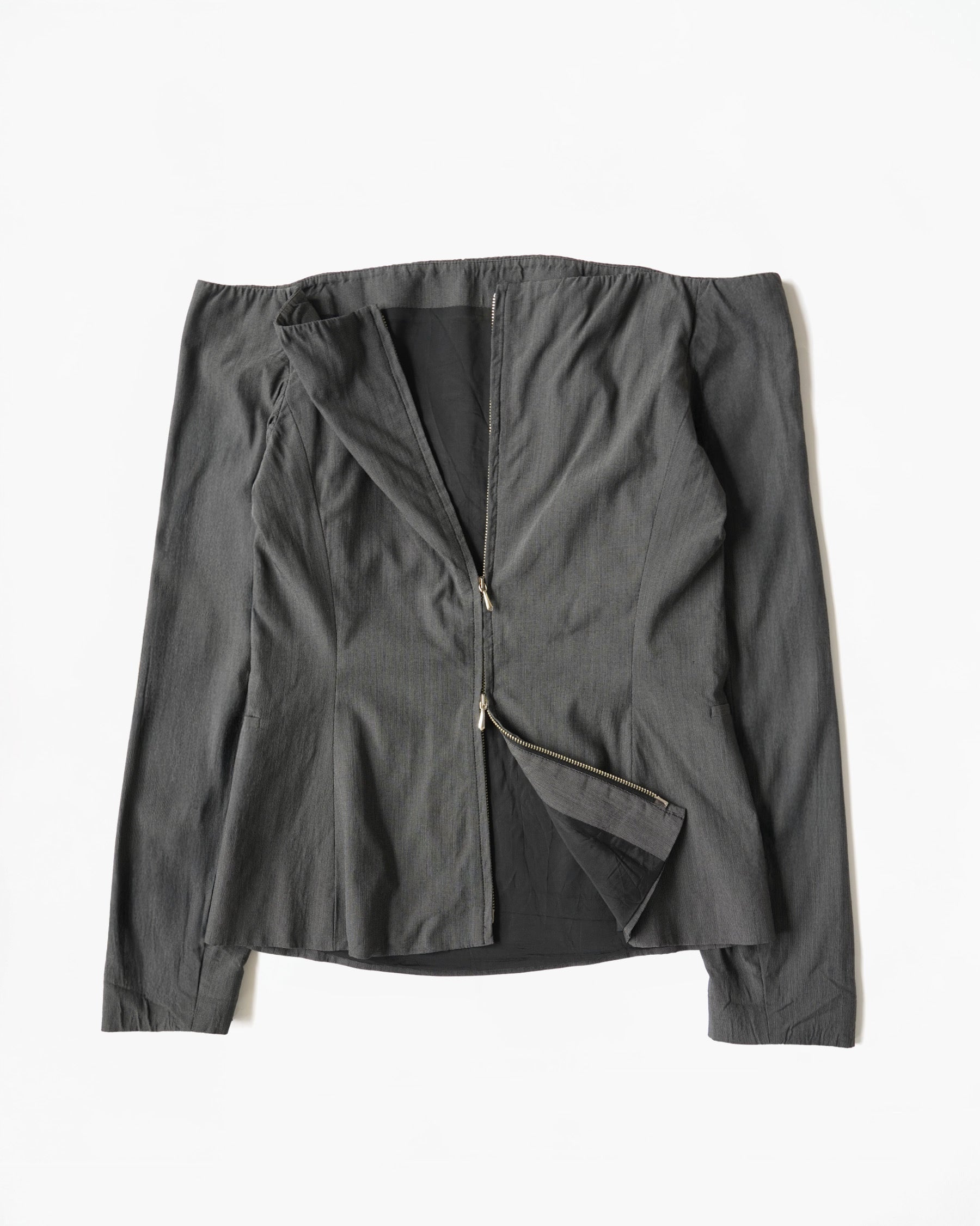 Off-Shoulder Zip Top