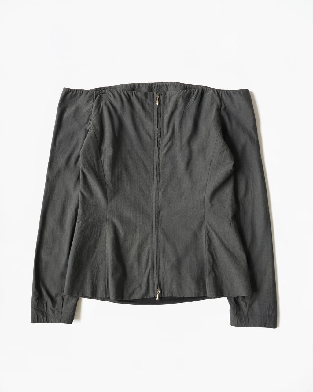 Off-Shoulder Zip Top