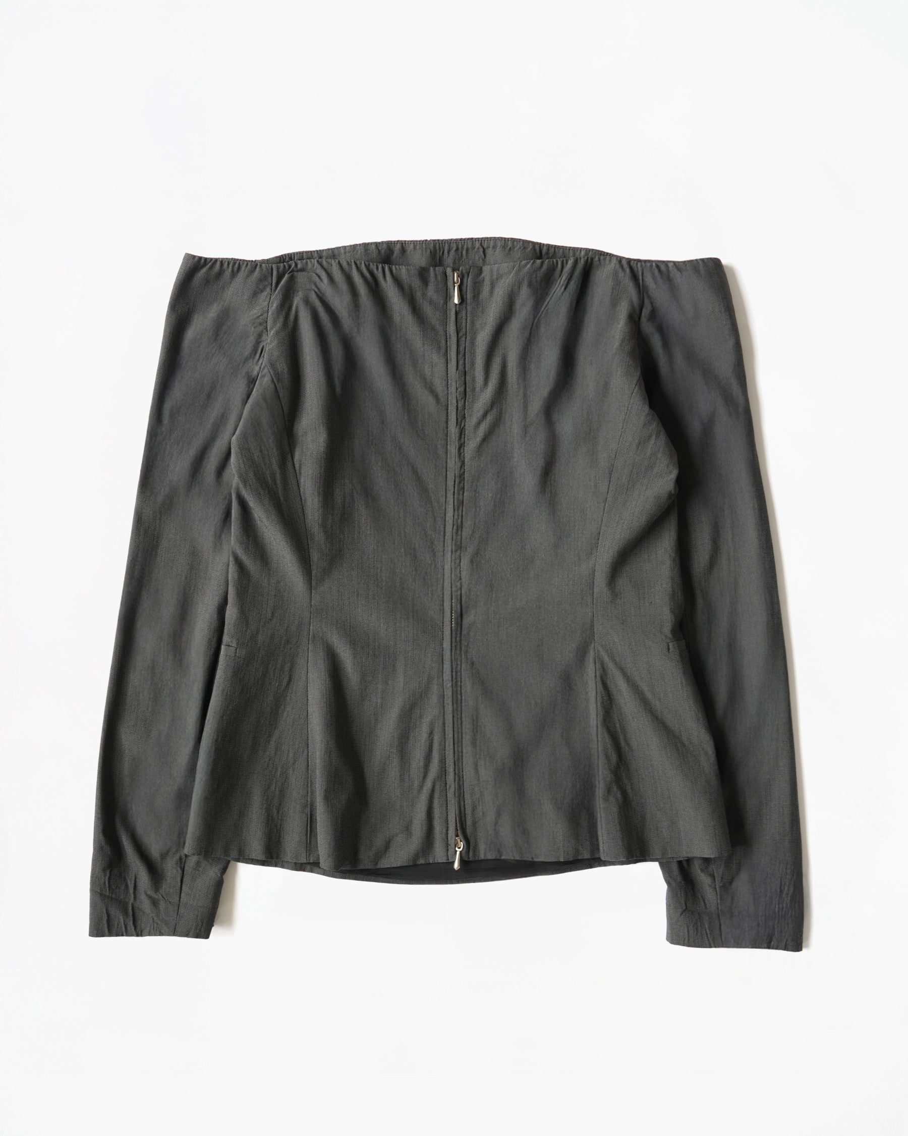 Off-Shoulder Zip Top