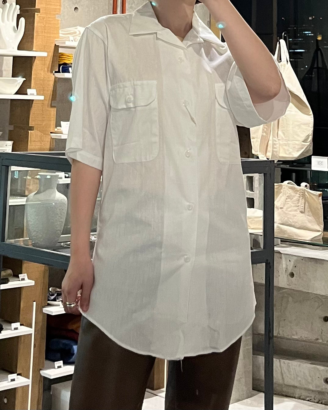 Half Sleeve White Shirt Made in USA