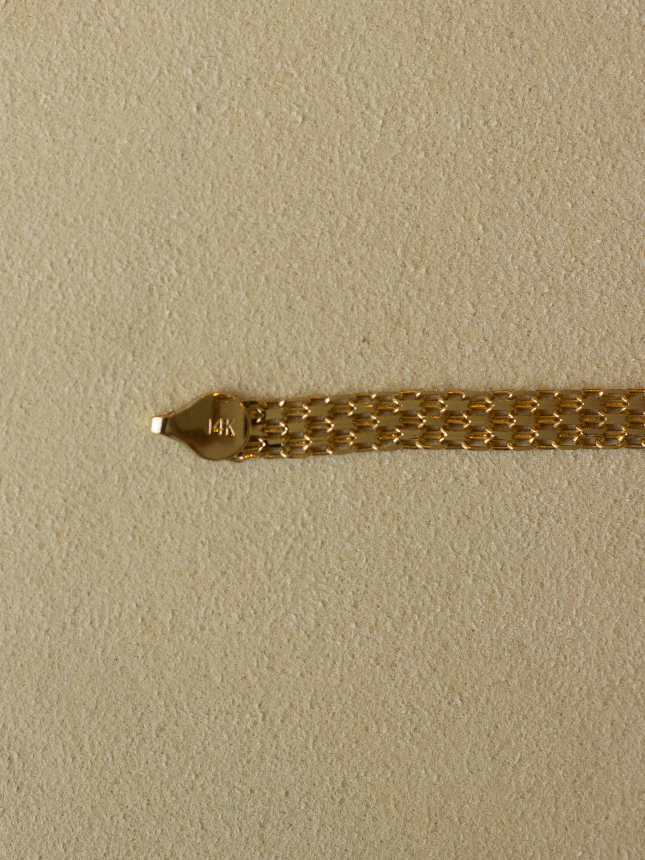 14K  Solid Gold  Bismarck Chain Bracelet (GDB25SS-002)