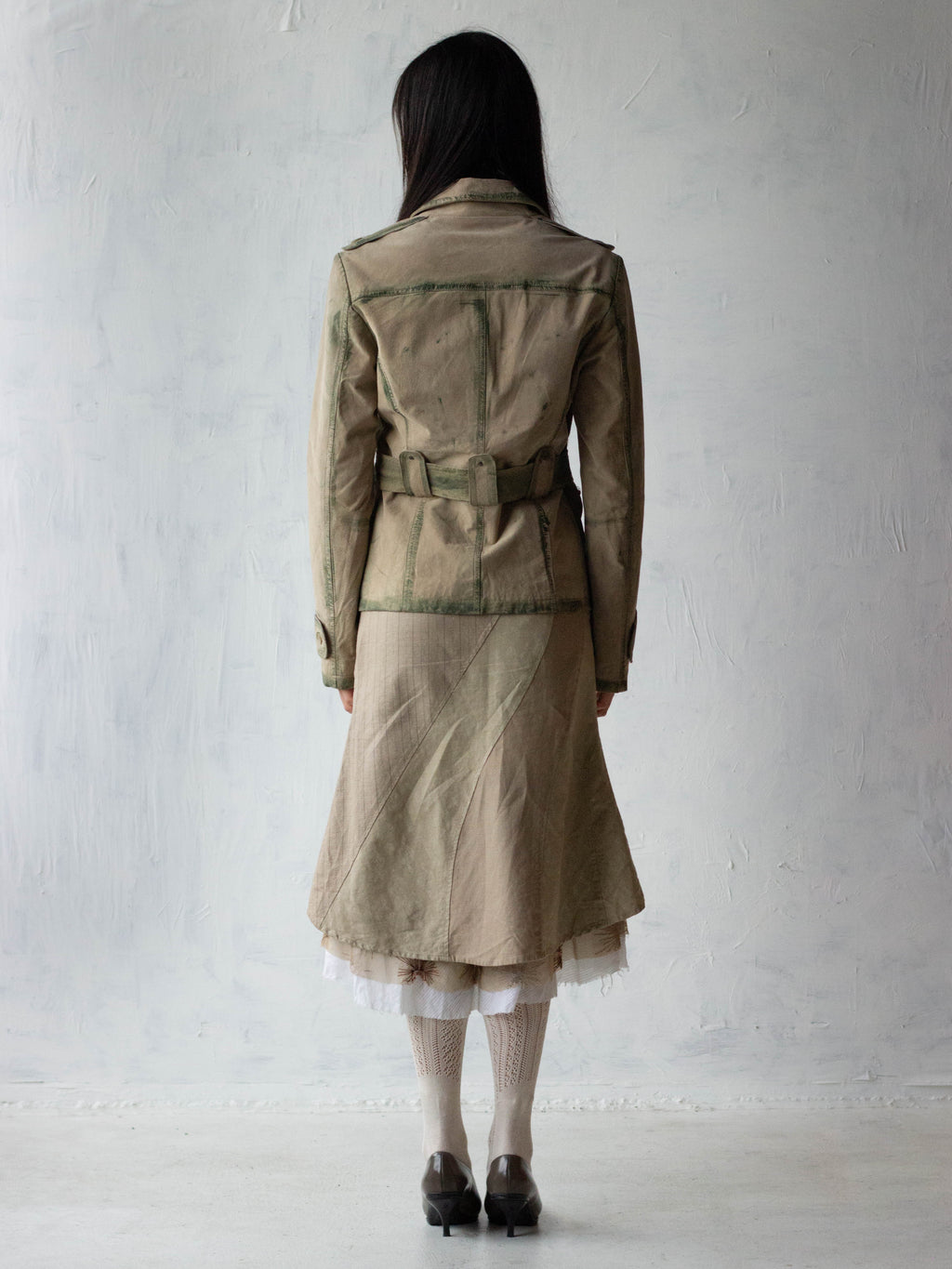 00s Cotton x Linen Patchwork Skirt