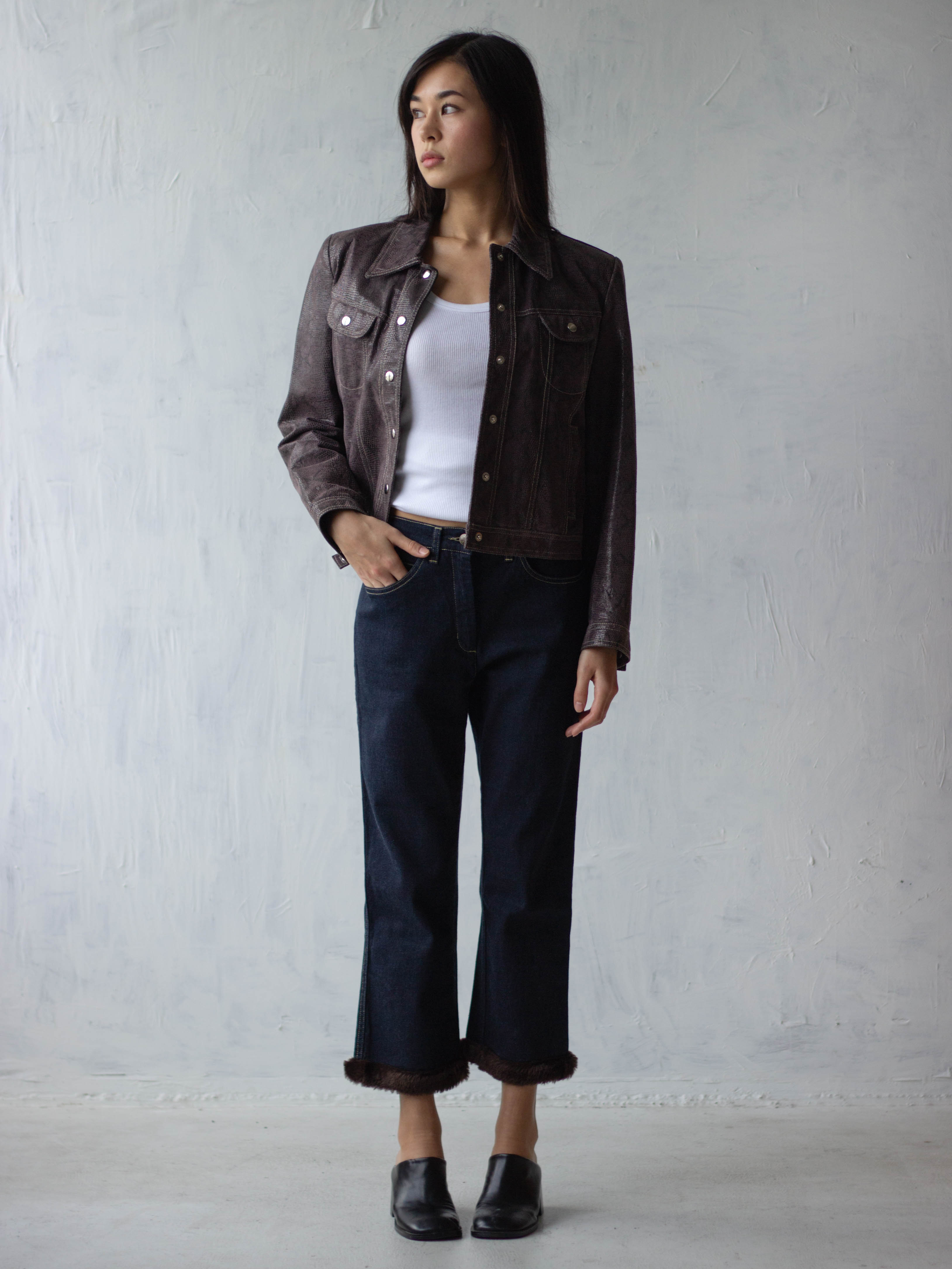 00s Faux Fur Denim
