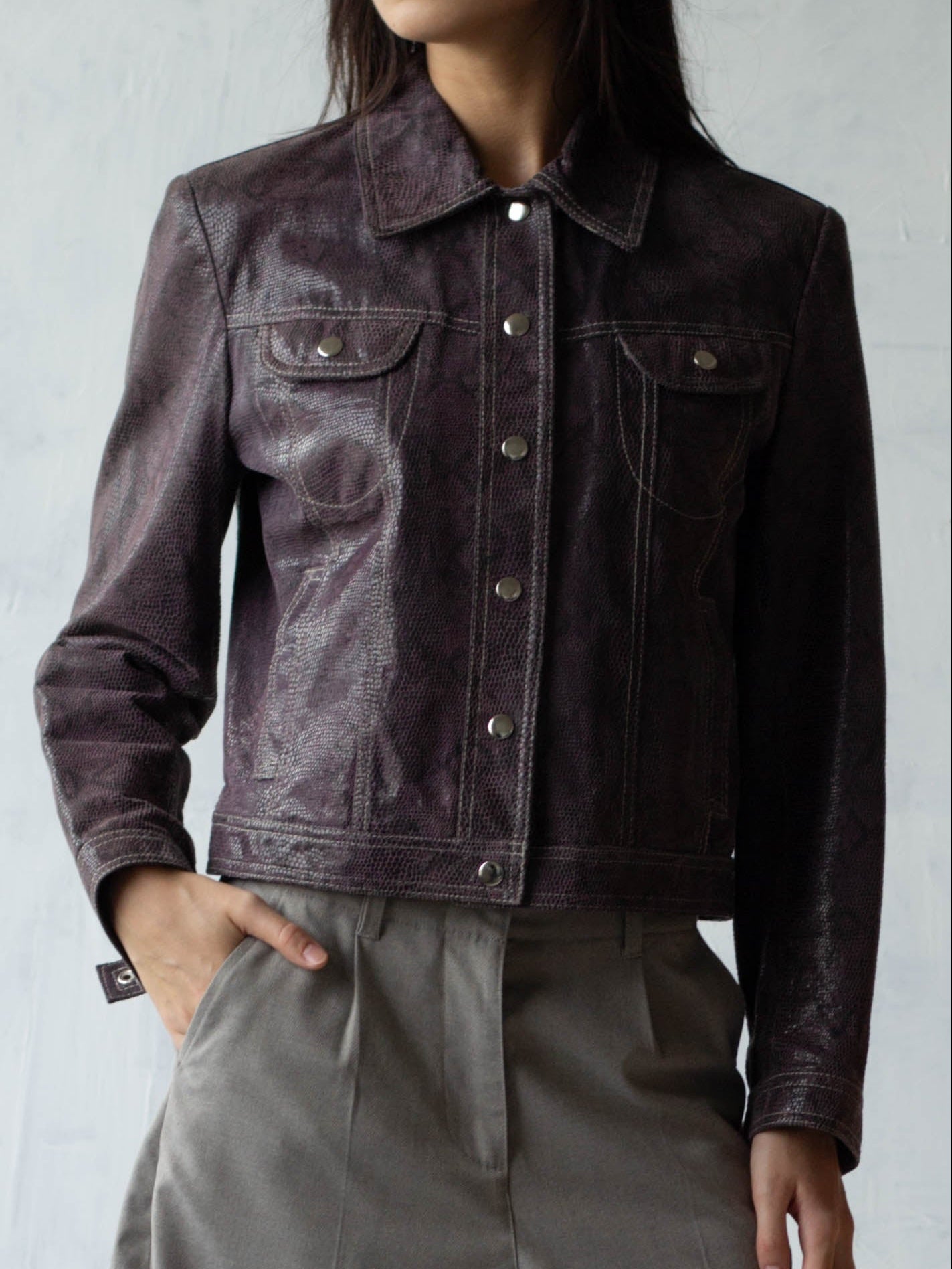 1980~90's Leather Short Jacket　