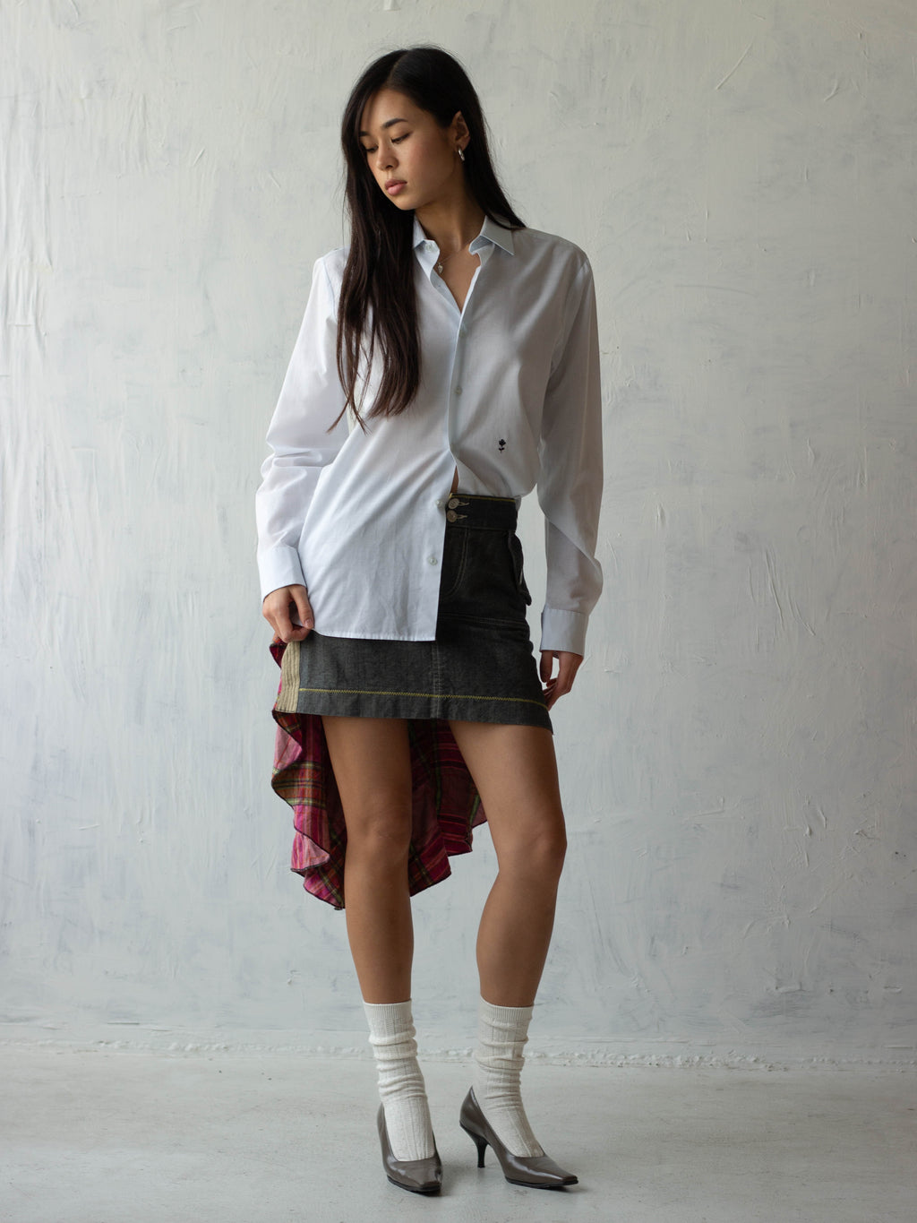 00s  Asymmetric Mini Skirt