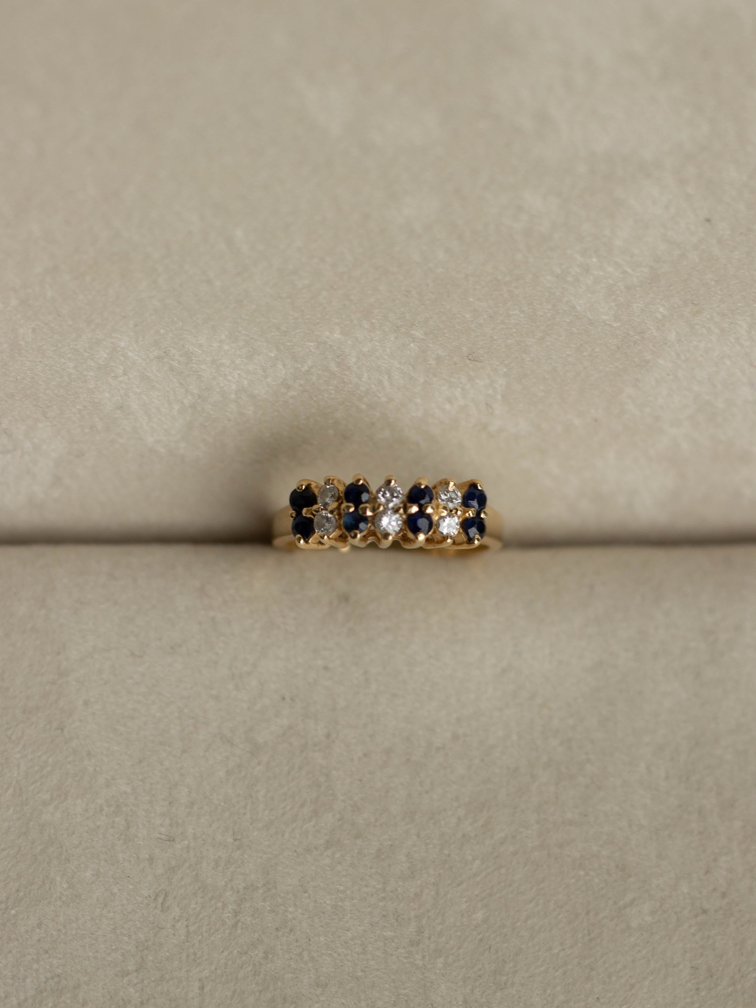 14K Gold Sapphire & Diamond Band Ring (GDR-33)