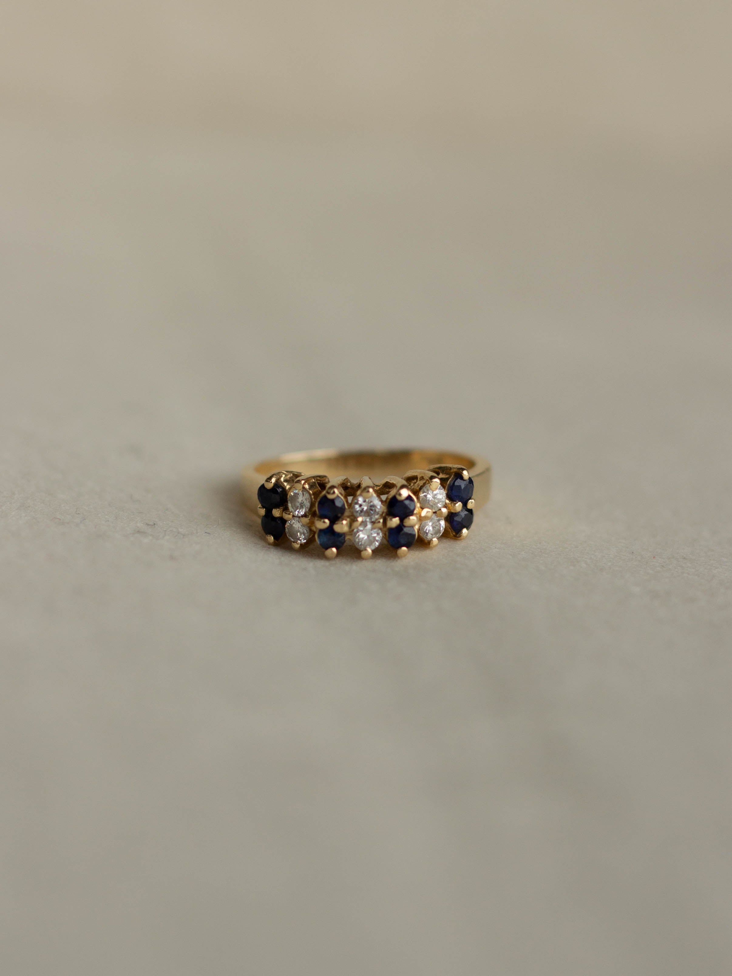 14K Gold Sapphire & Diamond Band Ring (GDR-33)