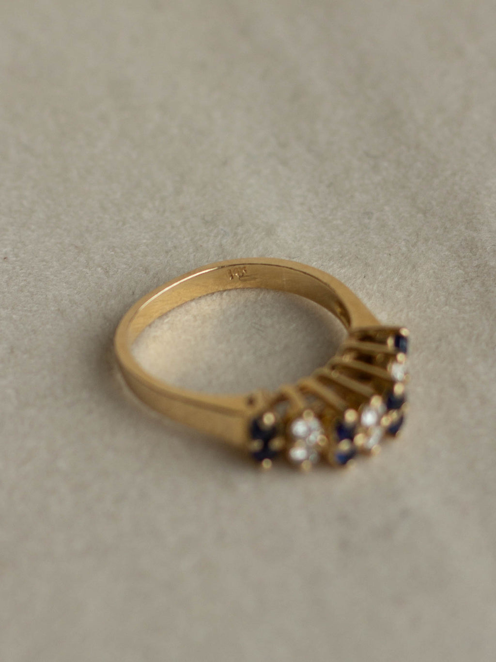 14K Gold Sapphire & Diamond Band Ring (GDR-33)