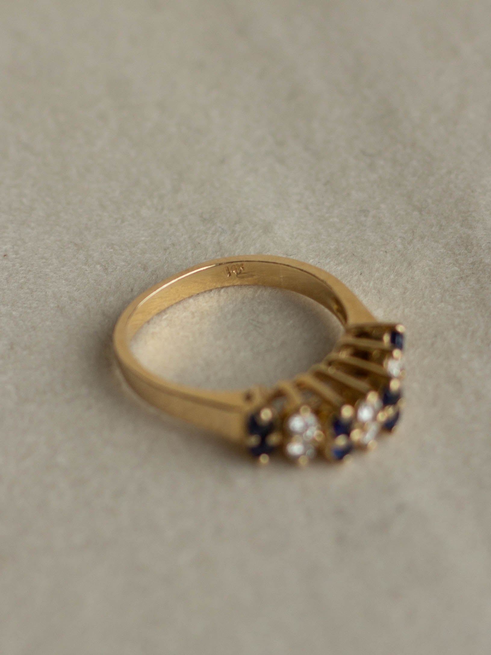 14K Gold Sapphire & Diamond Band Ring (GDR-33)