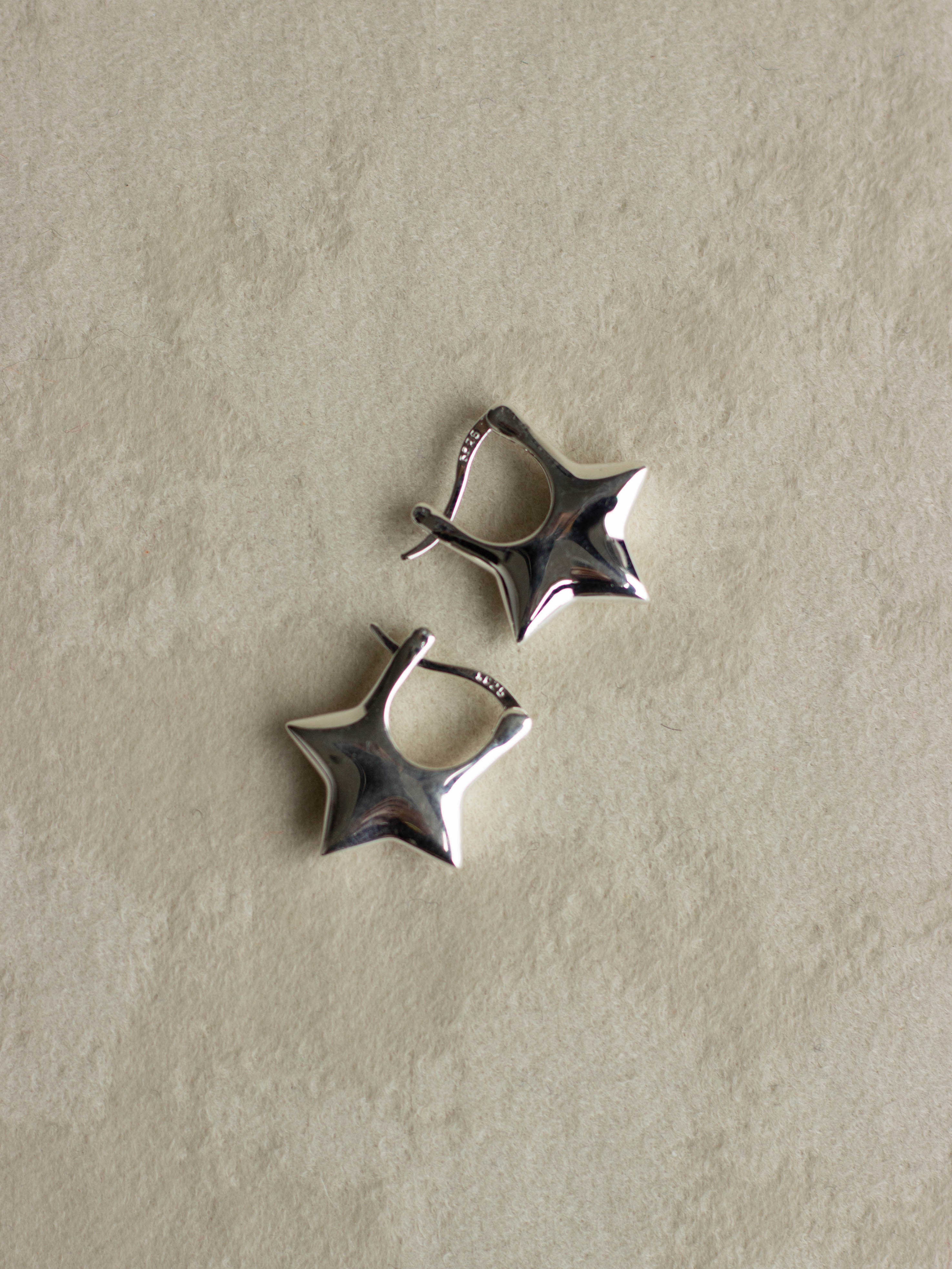 Star Form Silver Earrings