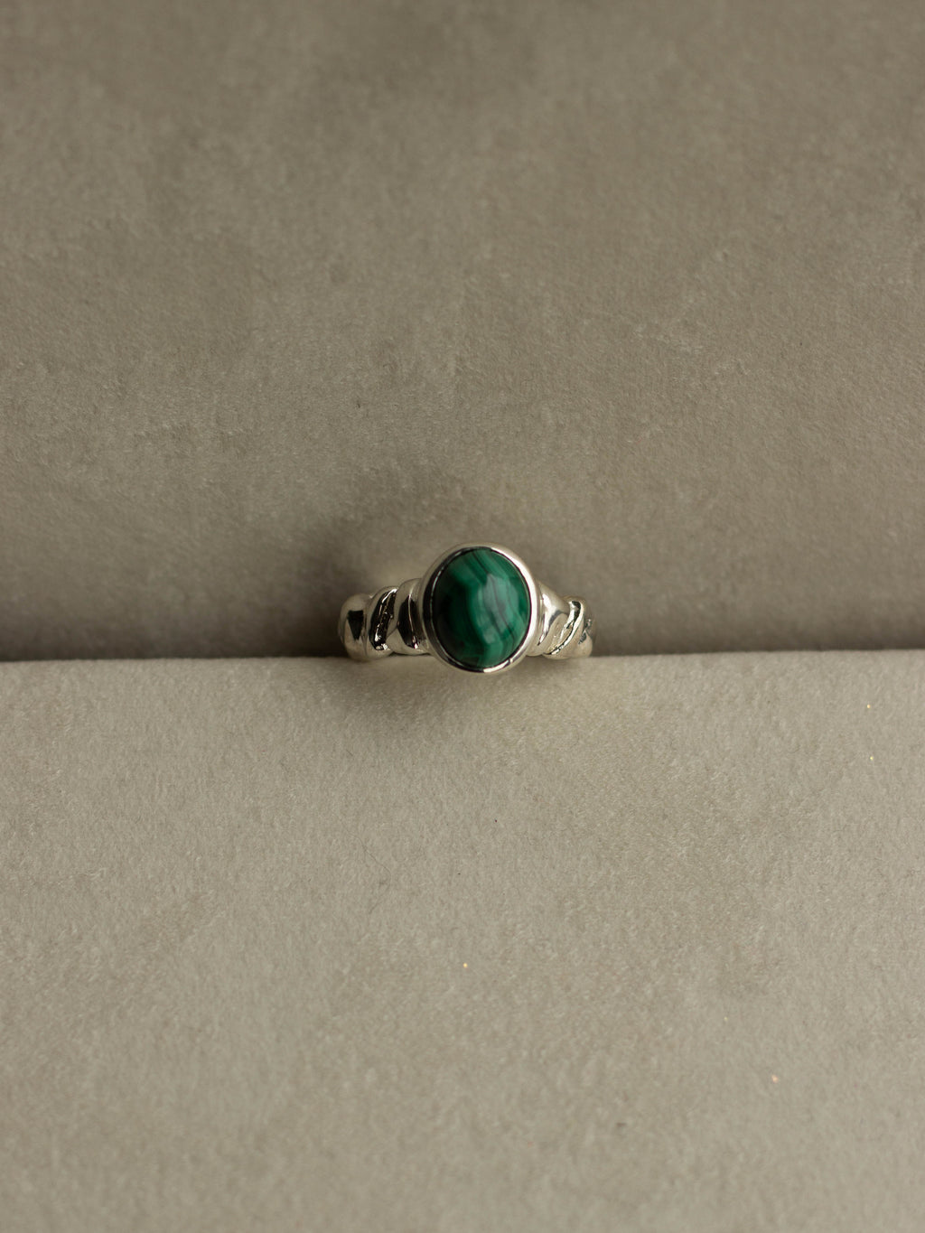 "Isabella Etou" Malachite Crush Ring