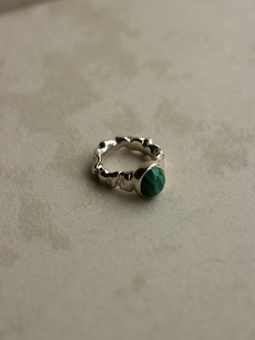 "Isabella Etou" Malachite Crush Ring