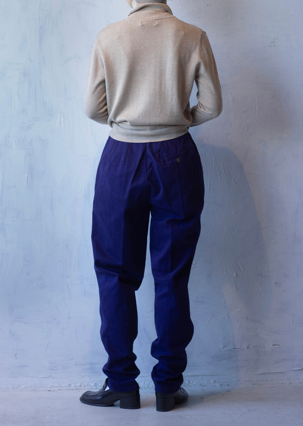 "Woolrich" Cotton Tuck Trousers - Navy