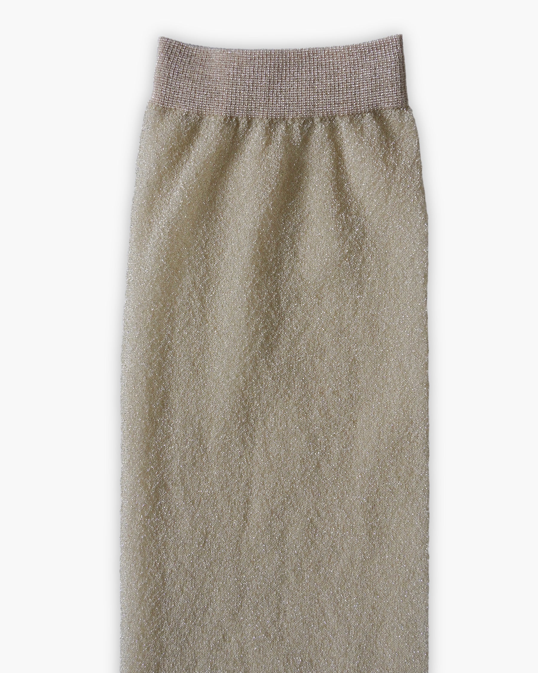 Sheer Glitter Hi Socks - Cream