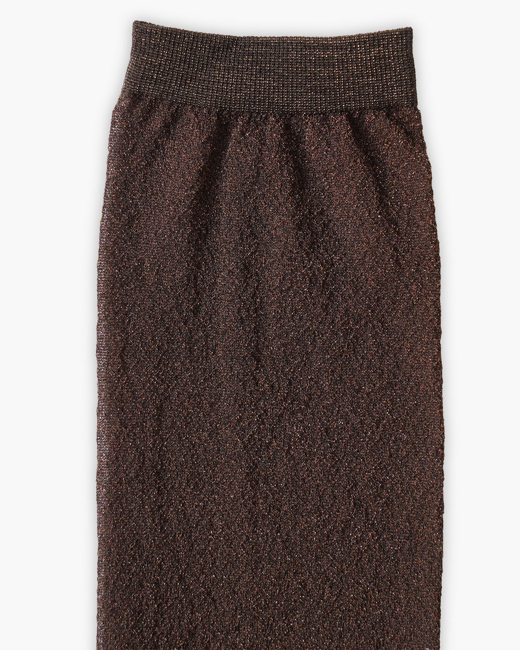 Sheer Glitter Hi Socks - Brown