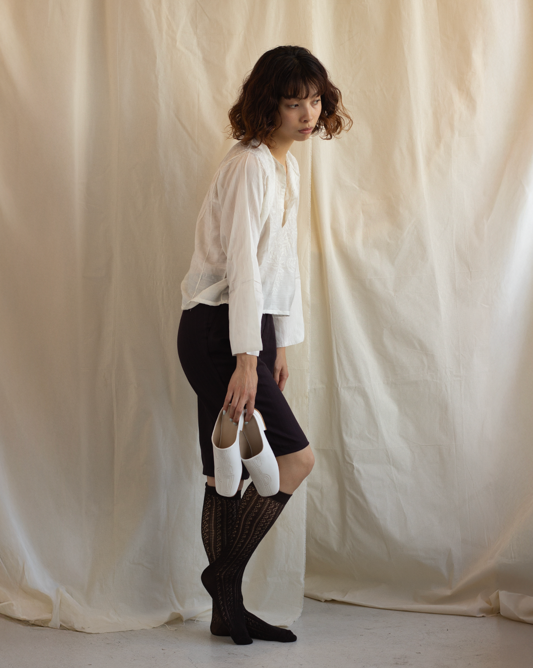 Lace Socks - Brown